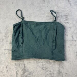 Banana Moon Swim Top Womens Large Green Textured Adjustable Strap Tankini Bikini